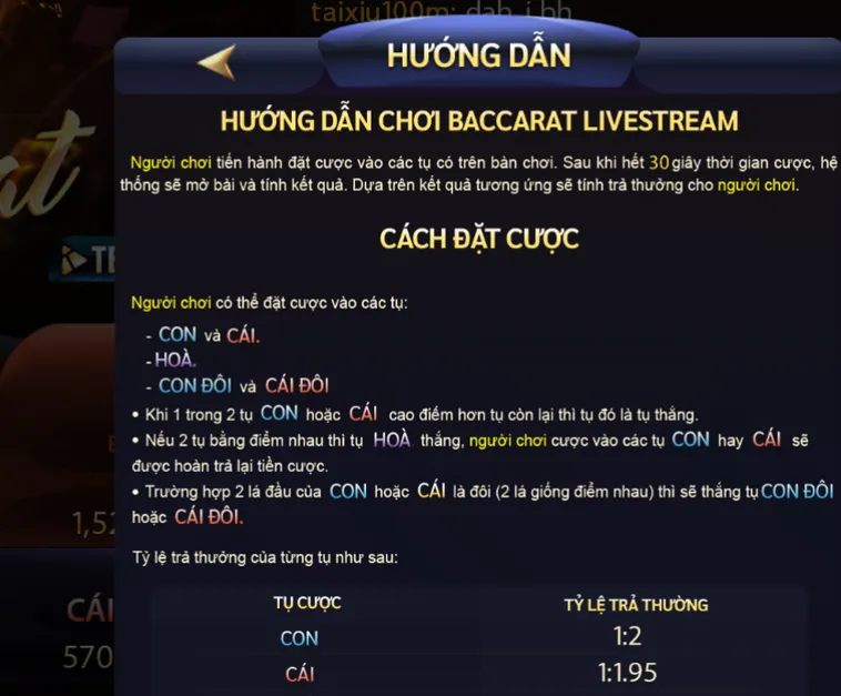Baccarat Livestream Tại SunWin Trải Nghiệm Đỉnh Cao Với Tỷ Lệ Thắng Cược Cực Kỳ Hấp Dẫn